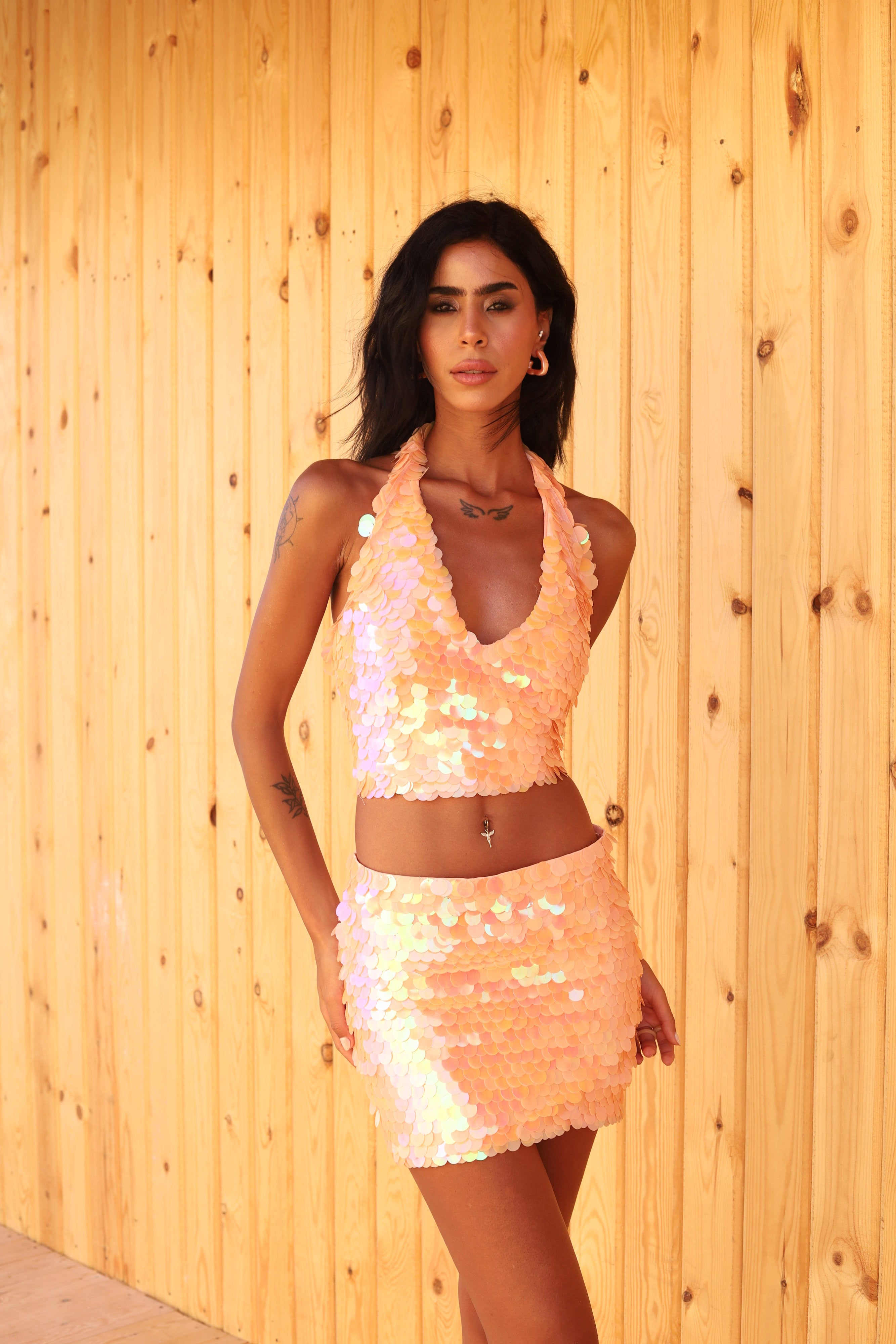 Sequins Crop Top