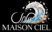 Maison Ciel logo with a wave design on a black background